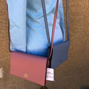 Coach Pebble Leather Foldover Crossbody Clutch